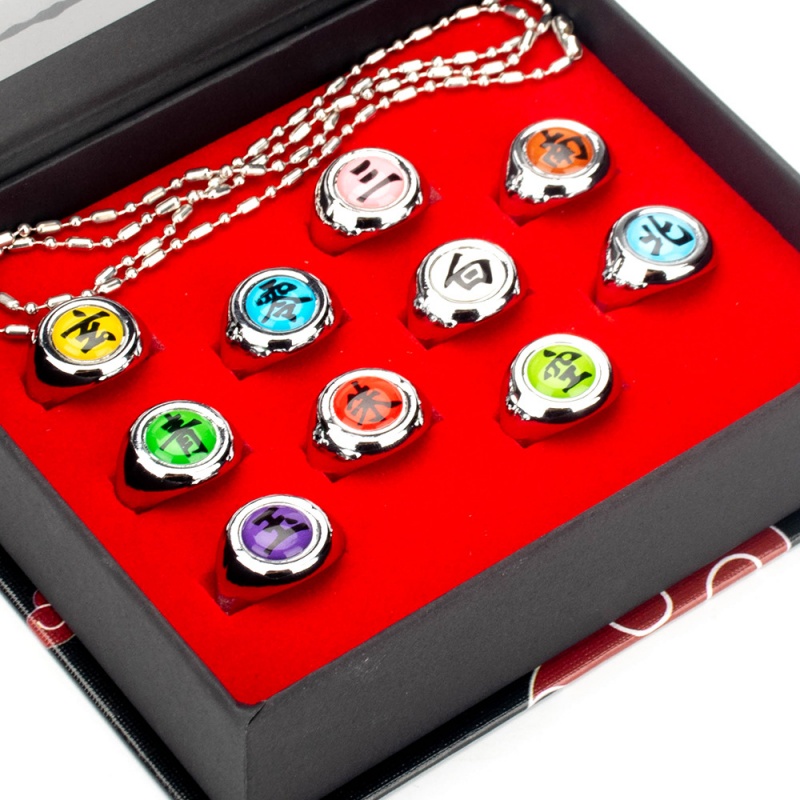 Rare Anime Merchandise - Conjunto de 10 Anéis de Metal