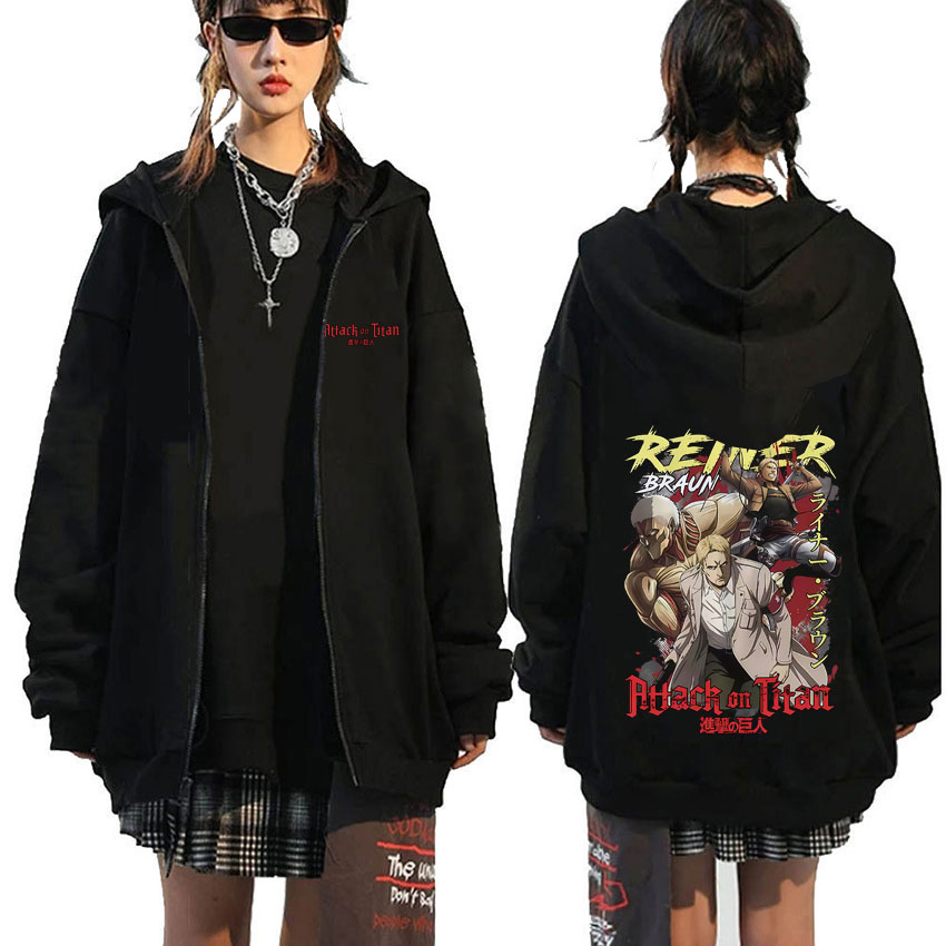 Anime Merch Hoodie - Anime ataque em titã reiner braun
