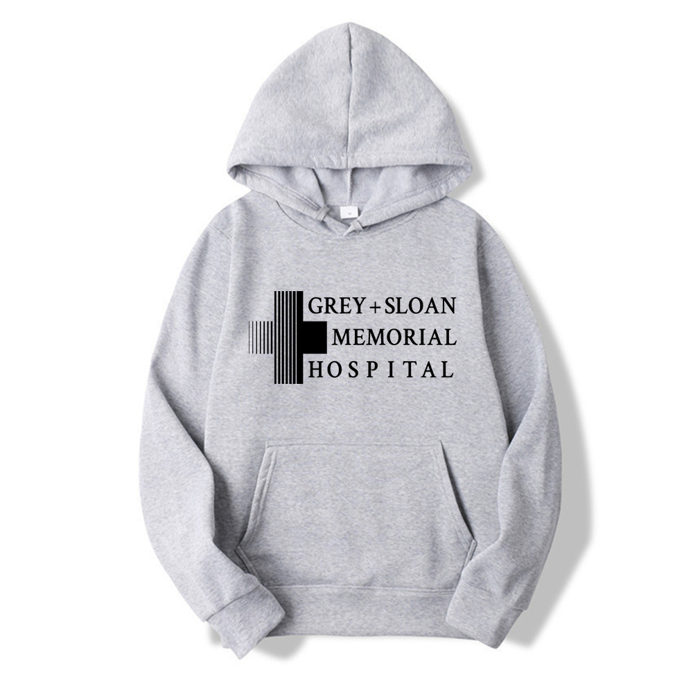Anime Merch Hoodie - Grey's Anatomy Hoodie Cinza Sloan Memorial