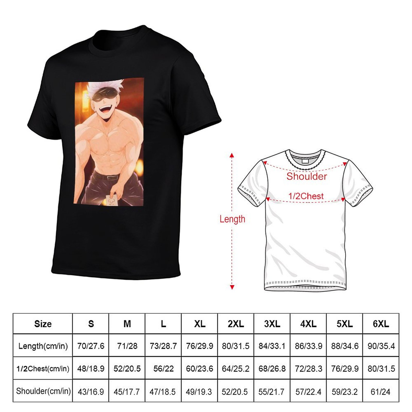 Camiseta Gojo Satoru Merchandi - Anime Merchandise For Men avaliação e preço